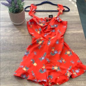 Timing/Papaya short romper floral print, S